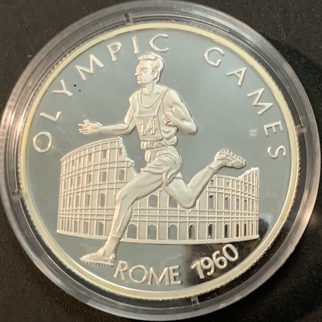 紫瑗钱币—微拍第53期  索马里 2002年 60罗马奥运会 250先令 20.5克 0.999银 精制