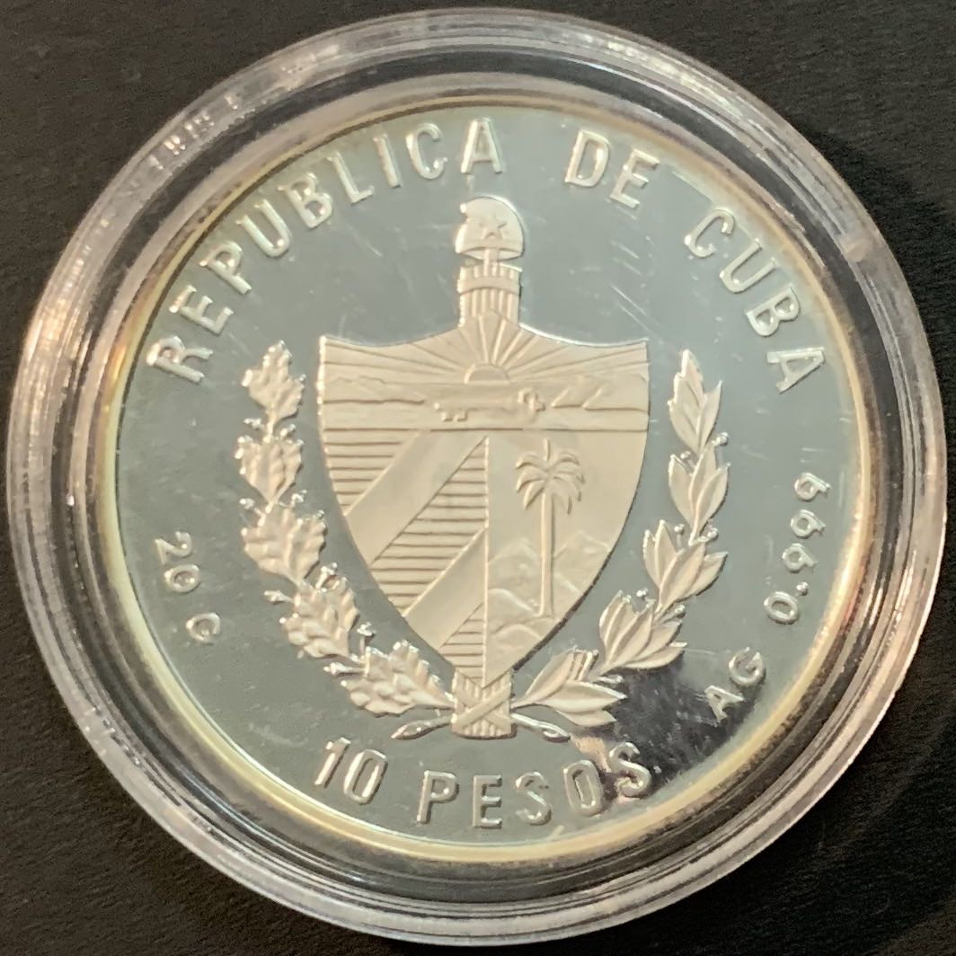 紫瑗钱币—微拍第53期  古巴 1994年 96亚特兰大奥运会 拳击 10比索 20克 0.999银 精制