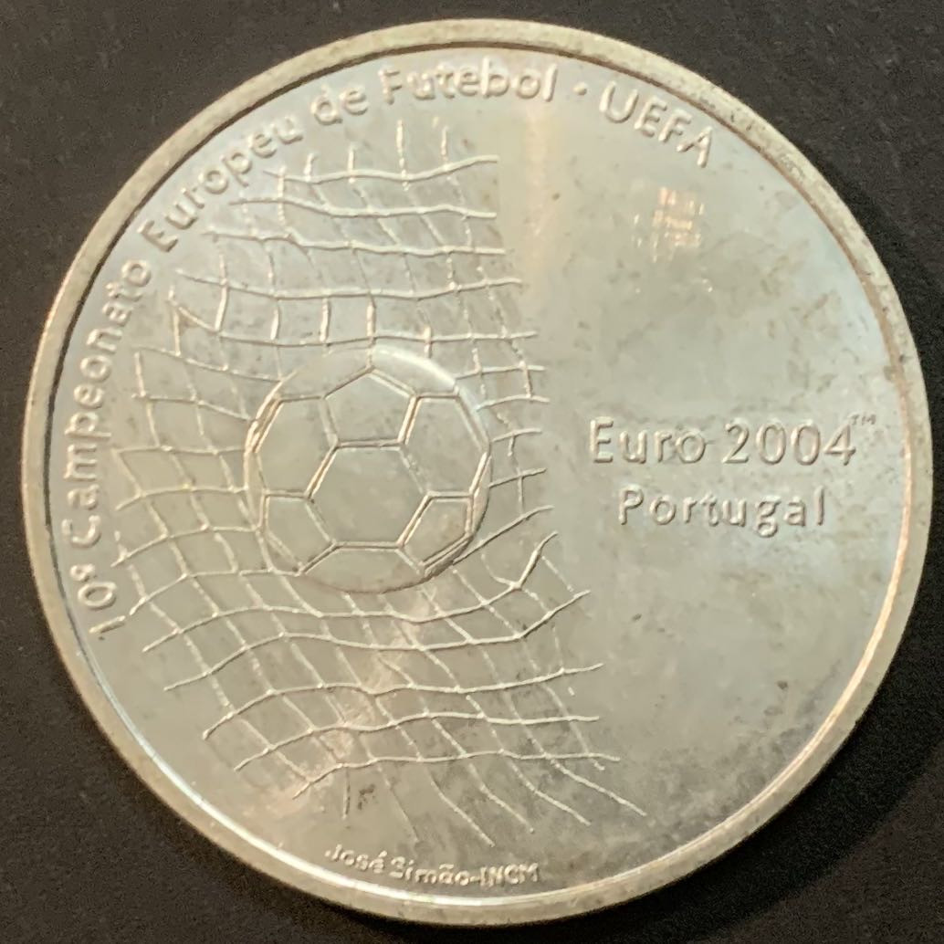 紫瑗钱币—微拍第53期  葡萄牙 2001年 2004日韩世界杯 1000埃斯库多 27克 0.5银