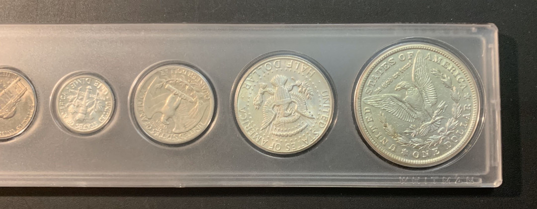 紫瑗钱币—微拍第53期  美国 早期 流通币 6枚 含4枚银币 共46.35克 0.9银 盒装