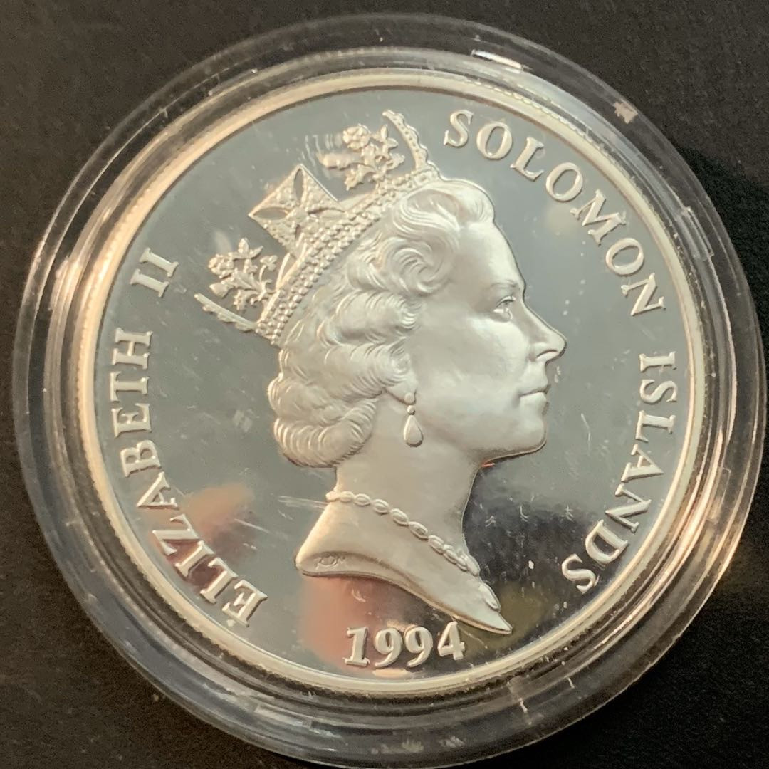 紫瑗钱币—微拍第53期  所罗门群岛 1994年 96亚特兰特奥运会  接力跑  28.28克 0.925银 精制