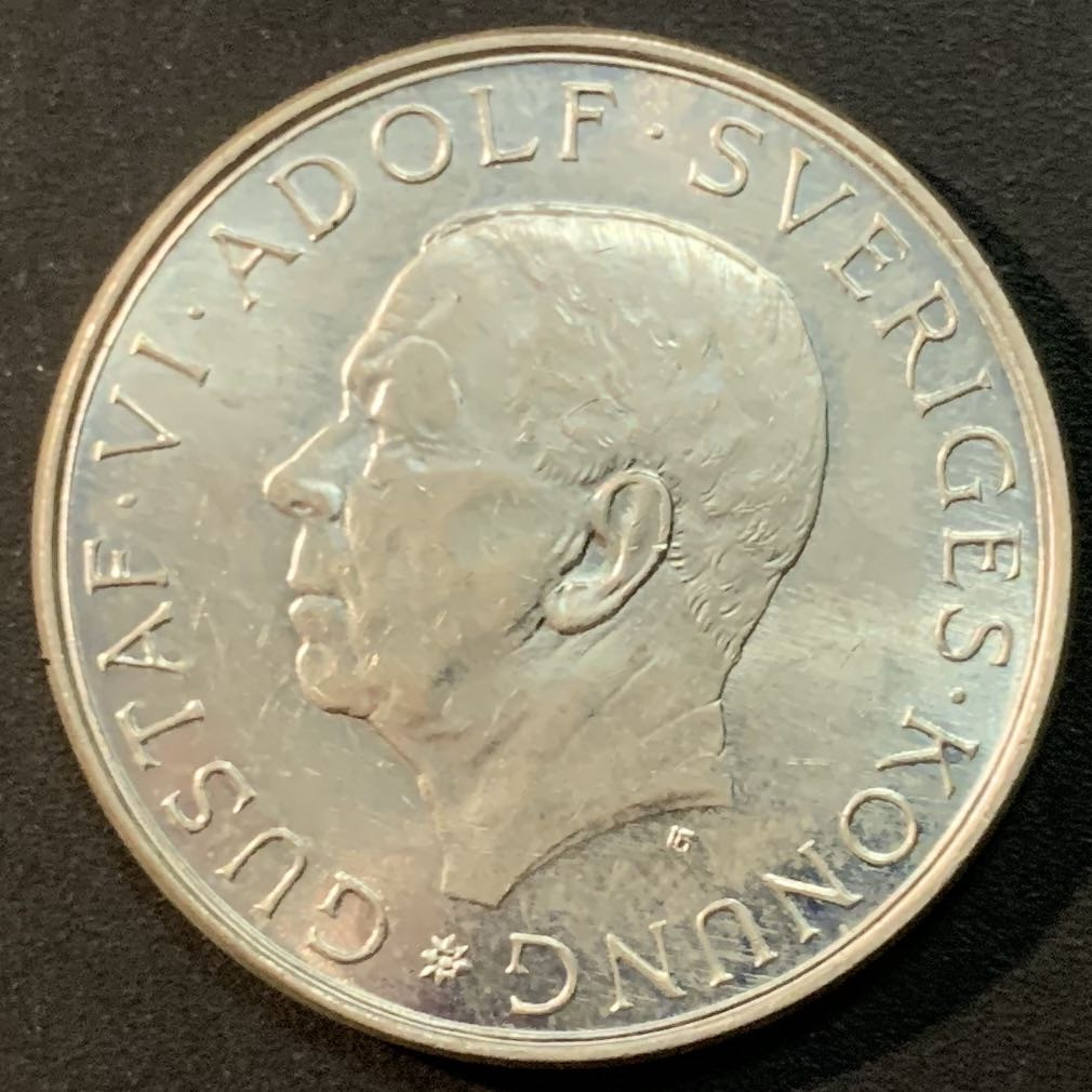 紫瑗钱币—微拍第53期  瑞典 1972年 古斯塔夫六世诞辰90周年 10克朗 18克 0.83银