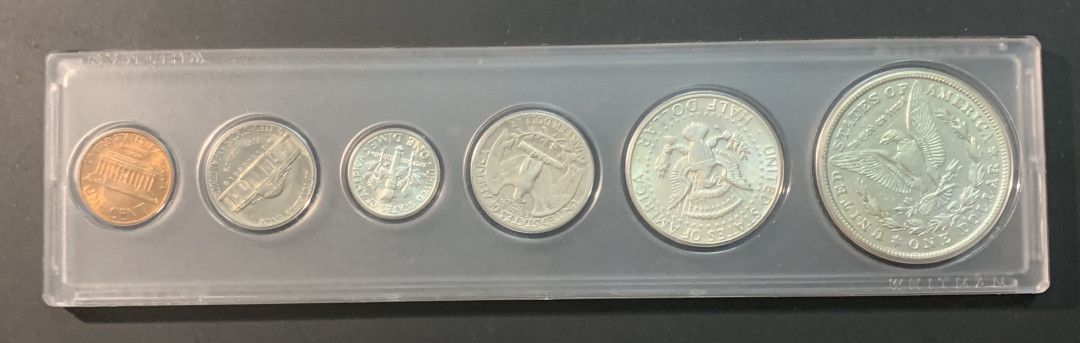 紫瑗钱币—微拍第53期  美国 早期 流通币 6枚 含4枚银币 共46.35克 0.9银 盒装