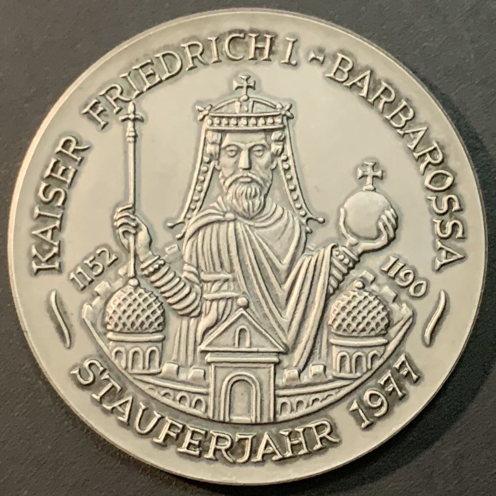 紫瑗钱币—微拍第53期  德国 1977年 巴巴罗萨 纪念章 铜制 原盒