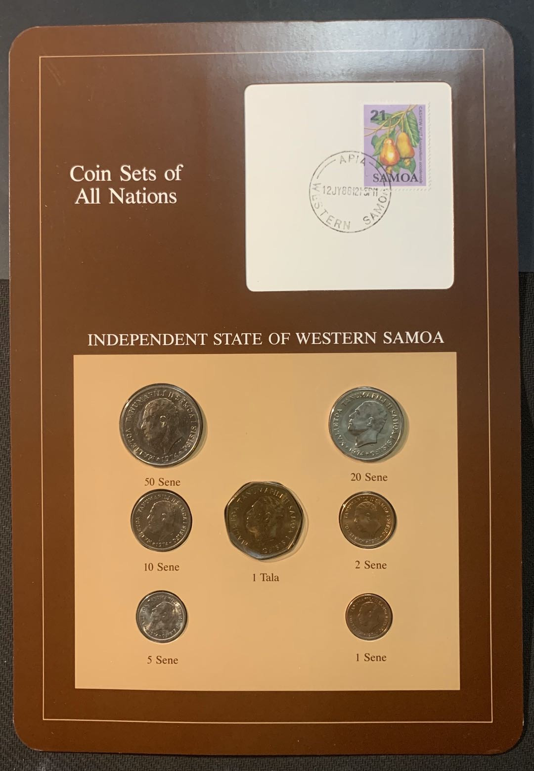 紫瑗钱币—微拍第53期  西萨摩亚 流通币 7枚套 富兰克林套装