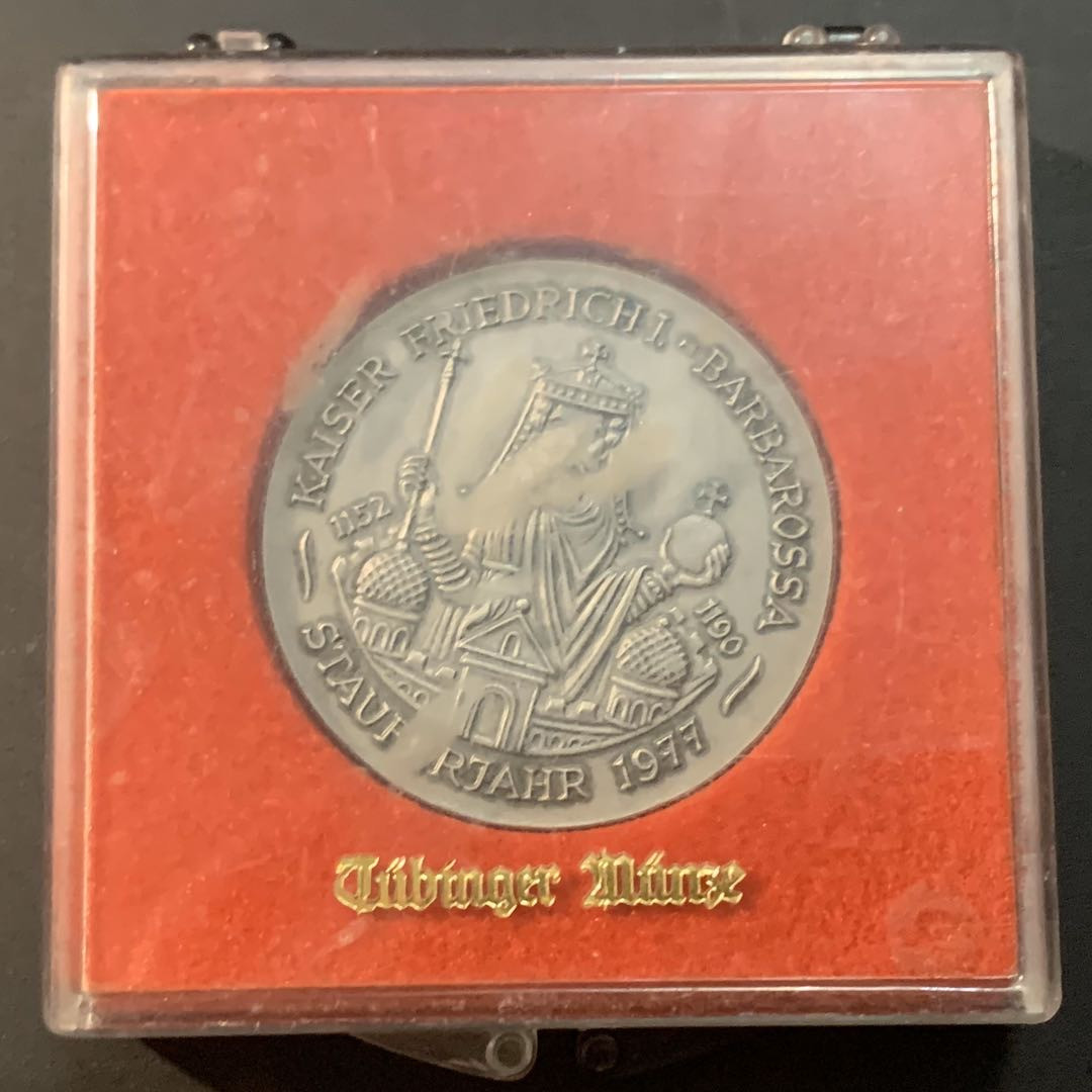 紫瑗钱币—微拍第53期  德国 1977年 巴巴罗萨 纪念章 铜制 原盒