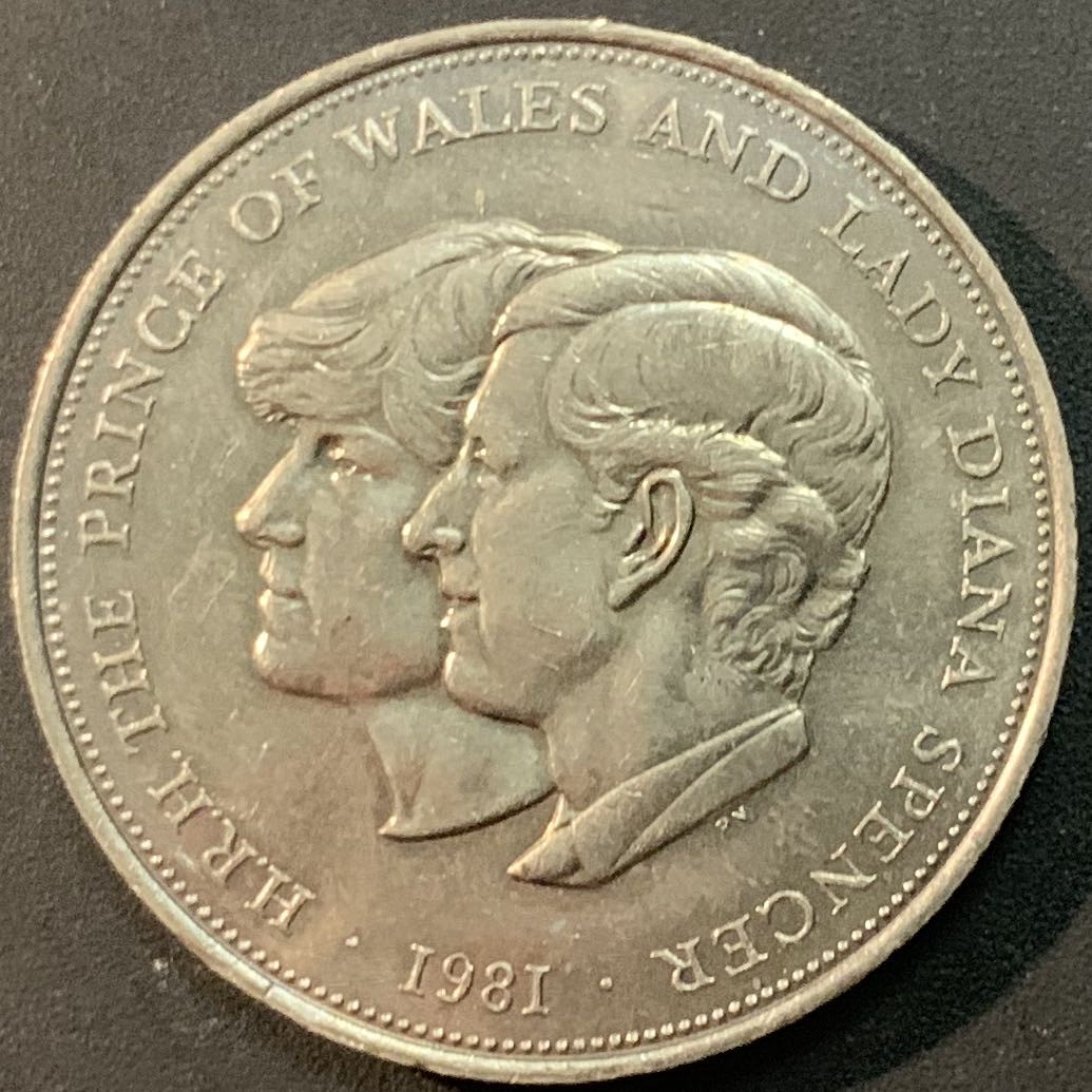 紫瑗钱币—微拍第53期  英国 1981年 查尔斯和戴安娜 25便士 镍币 克朗型
