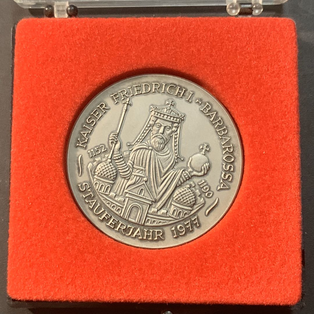 紫瑗钱币—微拍第53期  德国 1977年 巴巴罗萨 纪念章 铜制 原盒