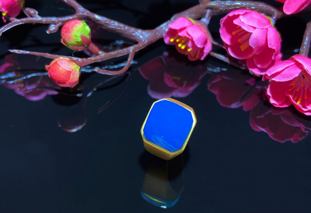 放漏专场 多米尼加蓝珀男戒