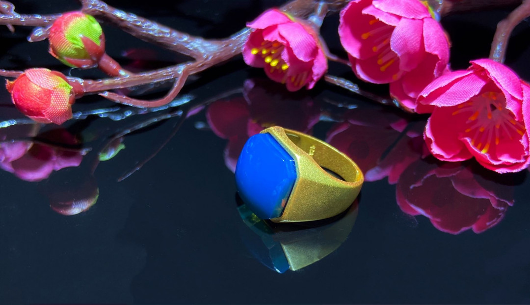 放漏专场 多米尼加蓝珀男戒