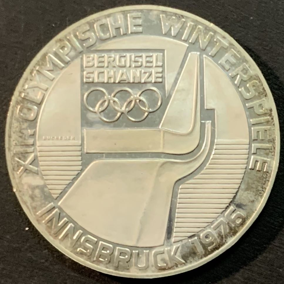 紫瑗钱币—微拍第53期  奥地利 1976年 因斯布鲁克冬奥运 会徽  100先令 24克 0.64银 精制