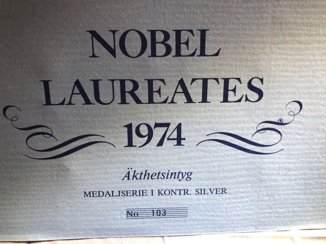 庆五一，麦朵尔艺术俱乐部拍卖 1974年诺贝尔奖银章