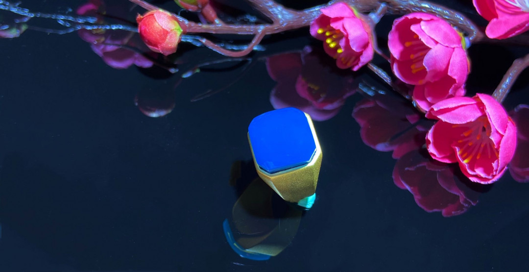 放漏专场 多米尼加蓝珀男戒