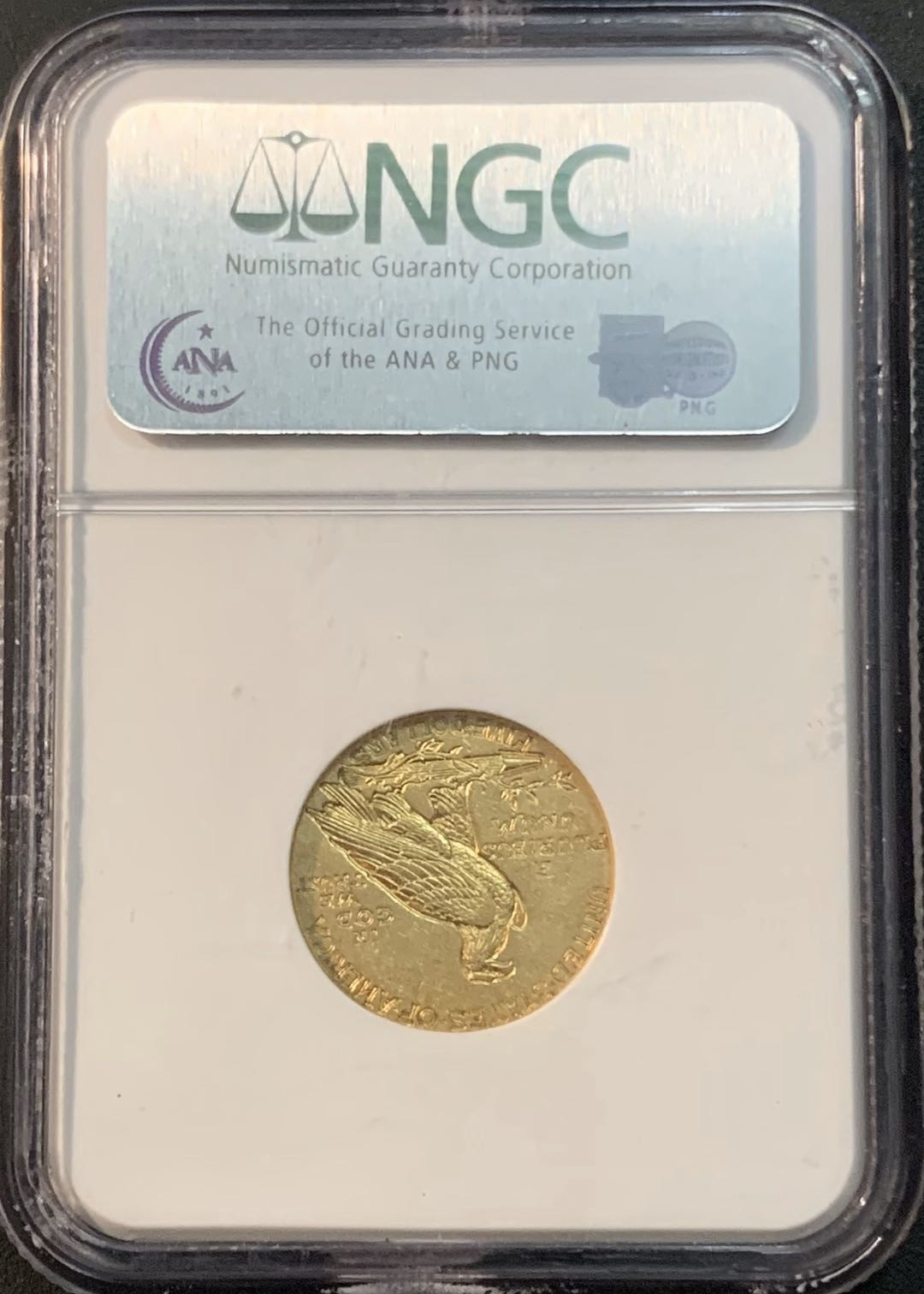 紫瑗钱币—微拍第53期  美国 1909年  印第安人 5元 金币 NGC AU55