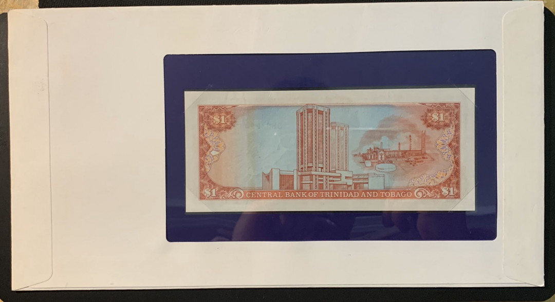 紫瑗钱币—微拍第54期 —纸币场 特立尼达和多巴哥 1979年 1元 富兰克林 邮资封