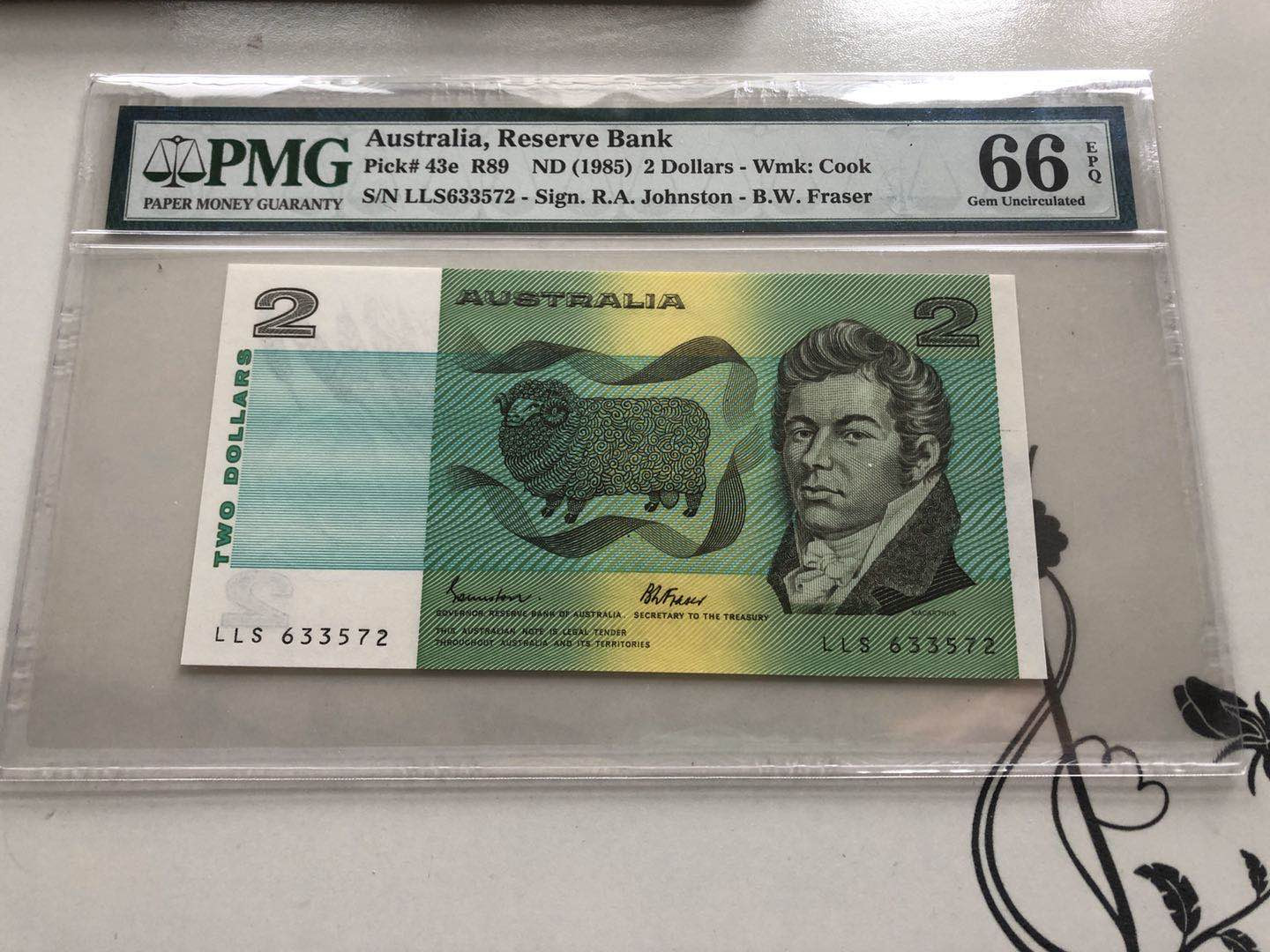 【收藏联盟】第135期拍卖——新西兰大炮筒（共45拍） 澳大利亚 1985年 2元 PMG66EPQ