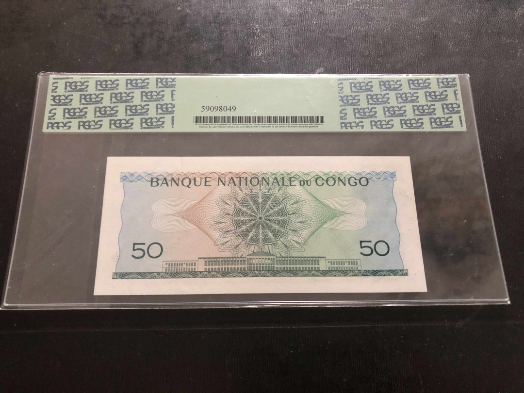 【收藏联盟】第135期拍卖——新西兰大炮筒（共45拍） 刚果 1961-62年 50法郎 PCGS66EPQ 经典狮子王