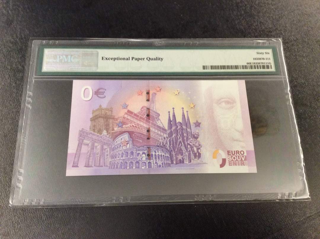 【收藏联盟】第135期拍卖——新西兰大炮筒（共45拍） 【一组2张 千位小号】欧盟2019年0欧元 PMG66EPQ  猪年贺岁