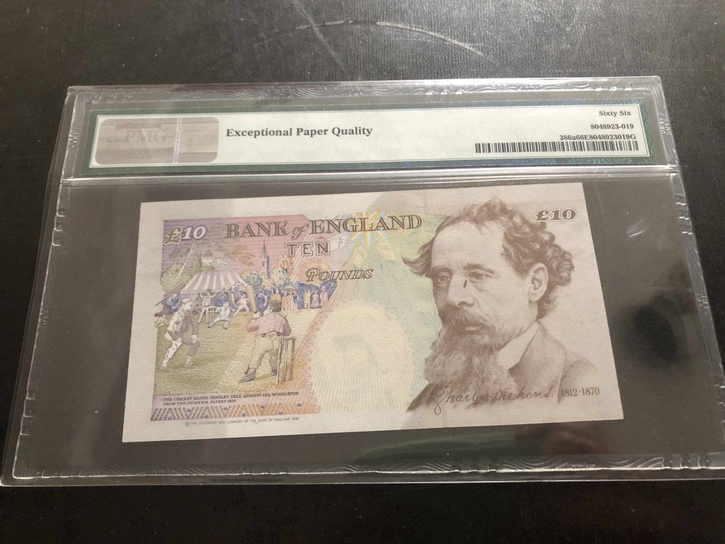 【收藏联盟】第135期拍卖——新西兰大炮筒（共45拍） 【E序列再版首发冠68小号】英国 1993年10镑 PMG66EPQ  p386a