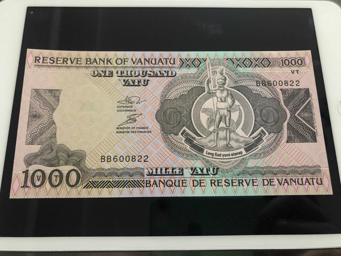 【收藏联盟】第135期拍卖——新西兰大炮筒（共45拍） 瓦努阿图2002年1000瓦图P-10 全新UNC