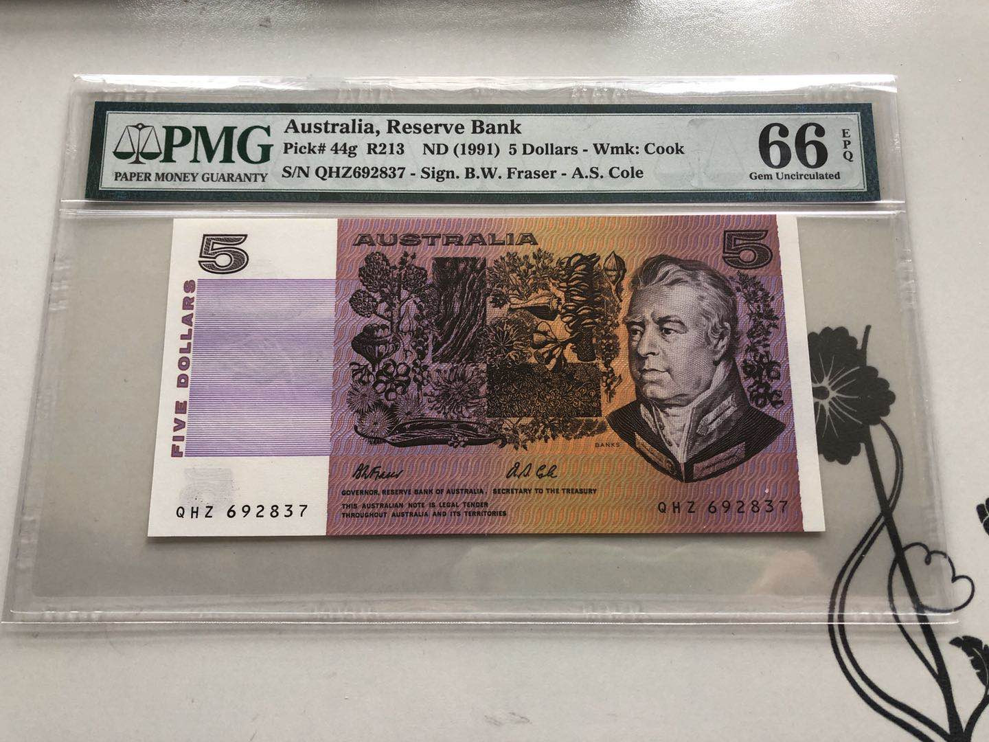 【收藏联盟】第135期拍卖——新西兰大炮筒（共45拍） 澳大利亚 1991年 5元 PMG66EPQ