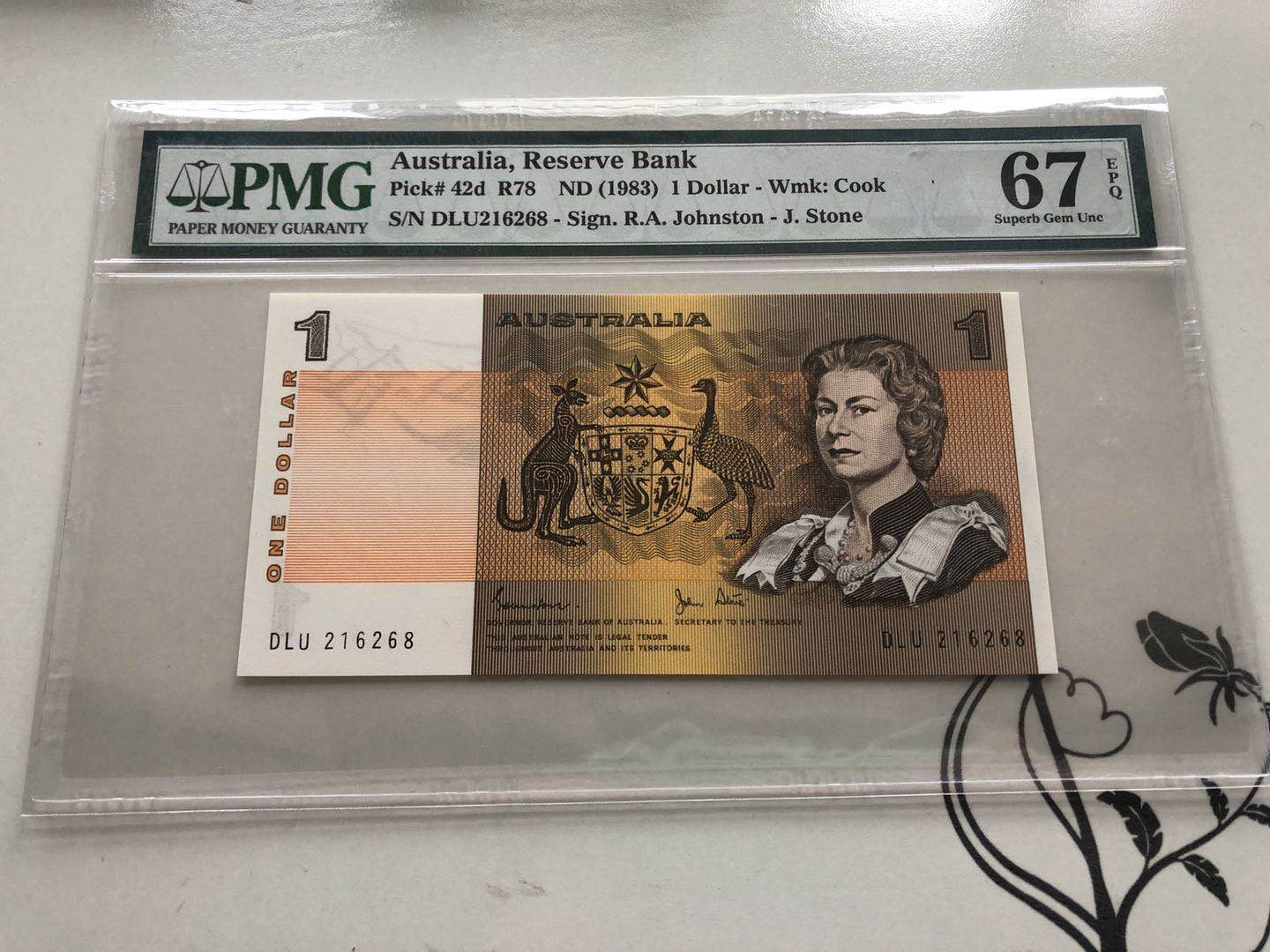 【收藏联盟】第135期拍卖——新西兰大炮筒（共45拍） 澳大利亚 1983年1元 PMG67EPQ