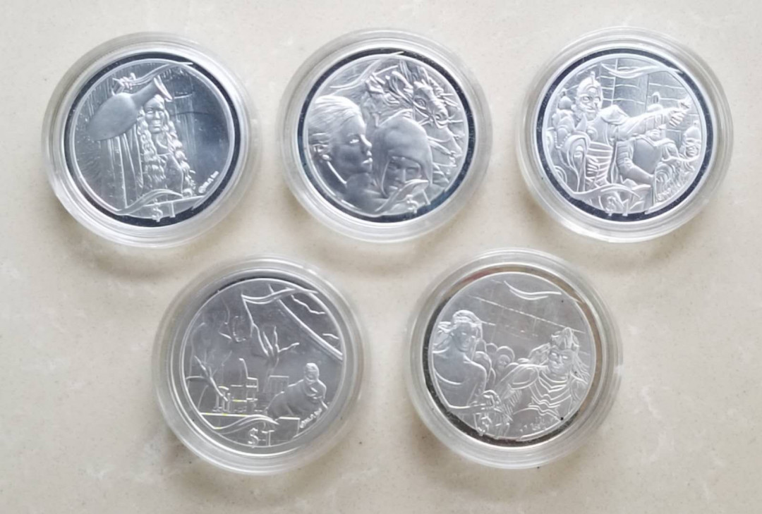 【随心&Getcoins】现代钱币拍卖第四十九期 新西兰2003年《指环王》纪念银币一组5枚