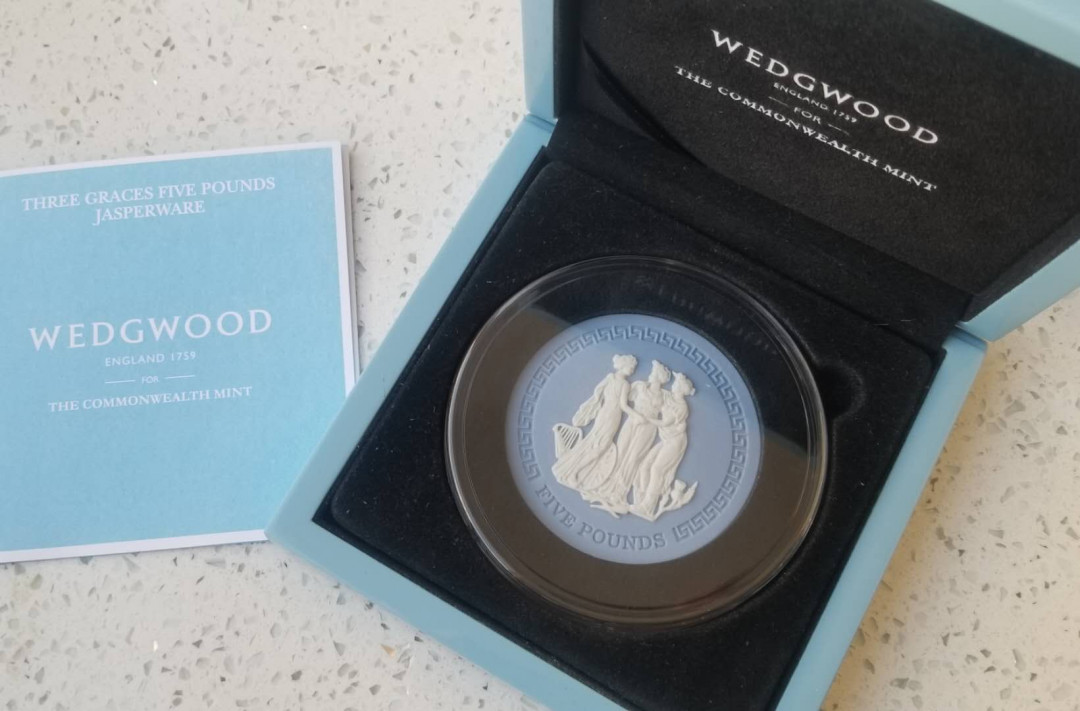 【随心&Getcoins】现代钱币拍卖第四十九期 TDC2018年韦奇伍德Wedgwood陶瓷三女神纪念币