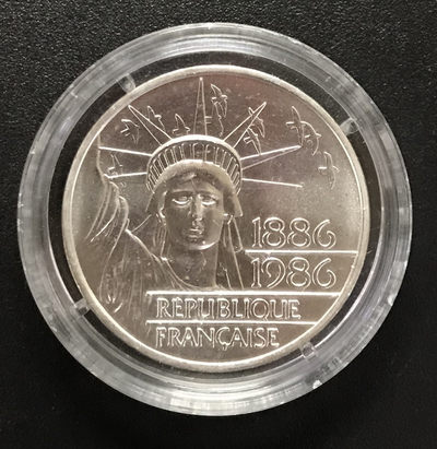 【随心&Getcoins】现代钱币拍卖第四十九期 法国1986年100法郎自由女神30克加厚纪念银币