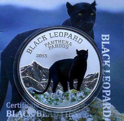 【随心&Getcoins】现代钱币拍卖第四十九期 刚果2013年非洲动物黑豹彩色银币