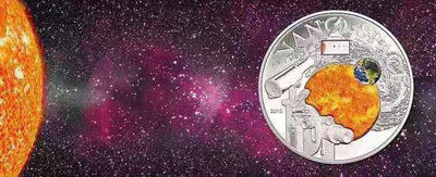 【随心&Getcoins】现代钱币拍卖第四十九期 库克2013年宇宙探索纳米芯片镶嵌银币