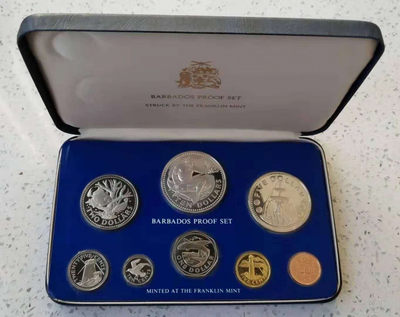 【随心&Getcoins】现代钱币拍卖第四十九期 巴巴多斯1976年精制套币8枚