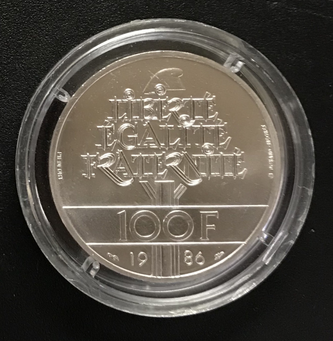 【随心&Getcoins】现代钱币拍卖第四十九期 法国1986年100法郎自由女神30克加厚纪念银币