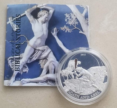 【随心&Getcoins】现代钱币拍卖第四十九期 帕劳2011年圣经故事该隐和亚伯彩色银币