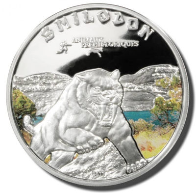 【随心&Getcoins】现代钱币拍卖第四十九期 科特迪瓦2011年剑齿虎彩色银币