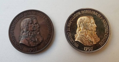 【随心&Getcoins】现代钱币拍卖第四十九期 圣马力诺1969年拿破仑纪念银章铜章