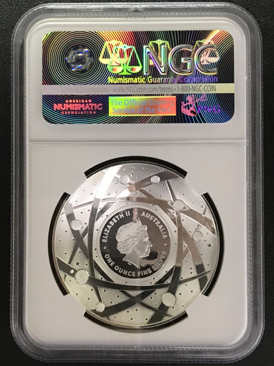 【随心&Getcoins】现代钱币拍卖第四十九期 【获奖币】澳大利亚2018年太空探索系列地球曲面彩色银币NGCPF70首期蓝标