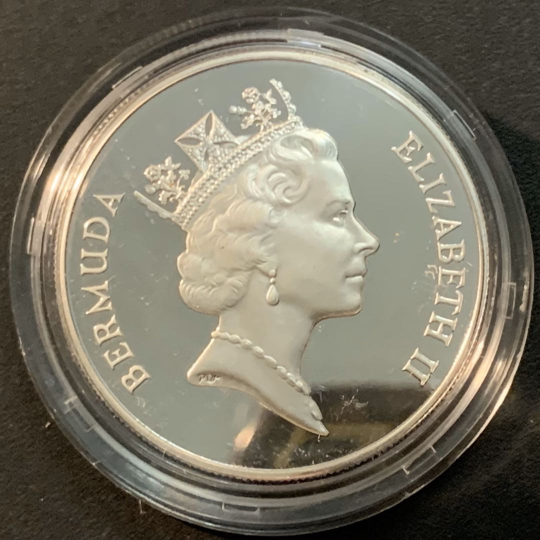 紫瑗钱币—微拍第55期  百慕大 1992年 巴塞罗那奥运会 1元 28.28克 0.925银 精制