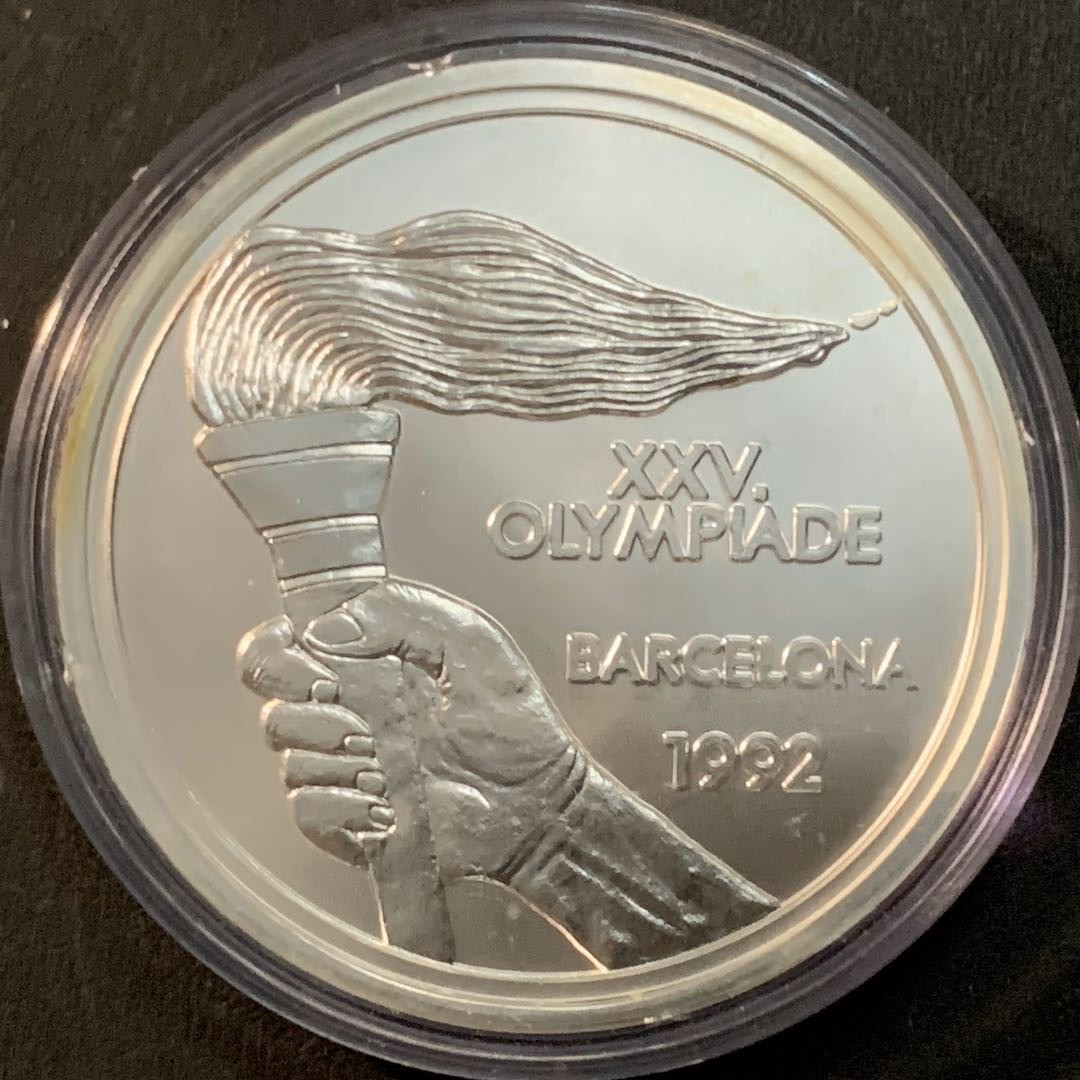 紫瑗钱币—微拍第55期  欧盟 1992年 巴塞罗那奥运会 纪念章 20克 0.925银 