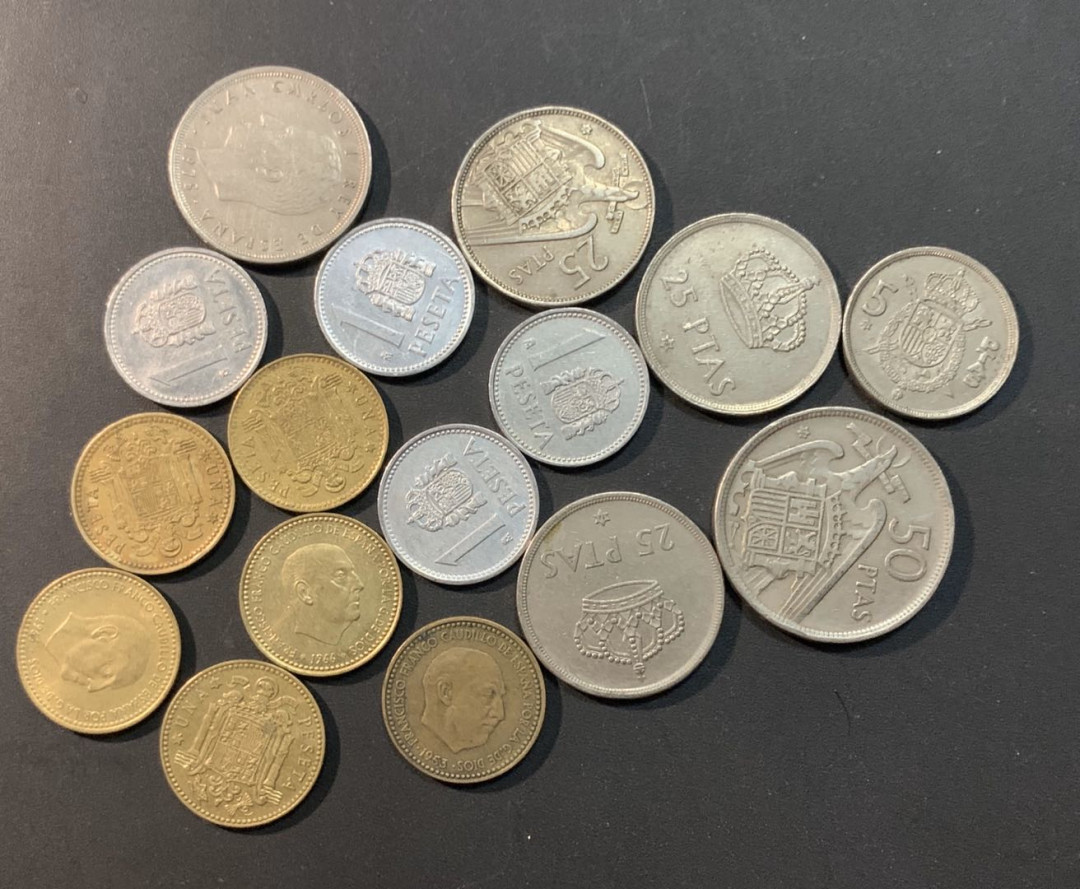 紫瑗钱币—微拍第55期  西班牙 佛朗哥时期 流通币 16枚一组