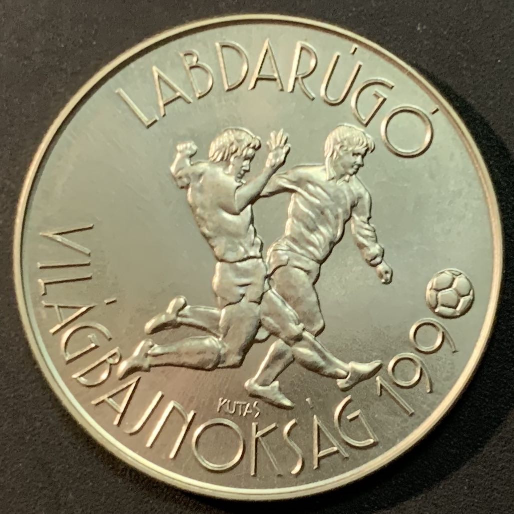 紫瑗钱币—微拍第55期  匈牙利 1988年 90年意大利世界杯 100福林 镍币