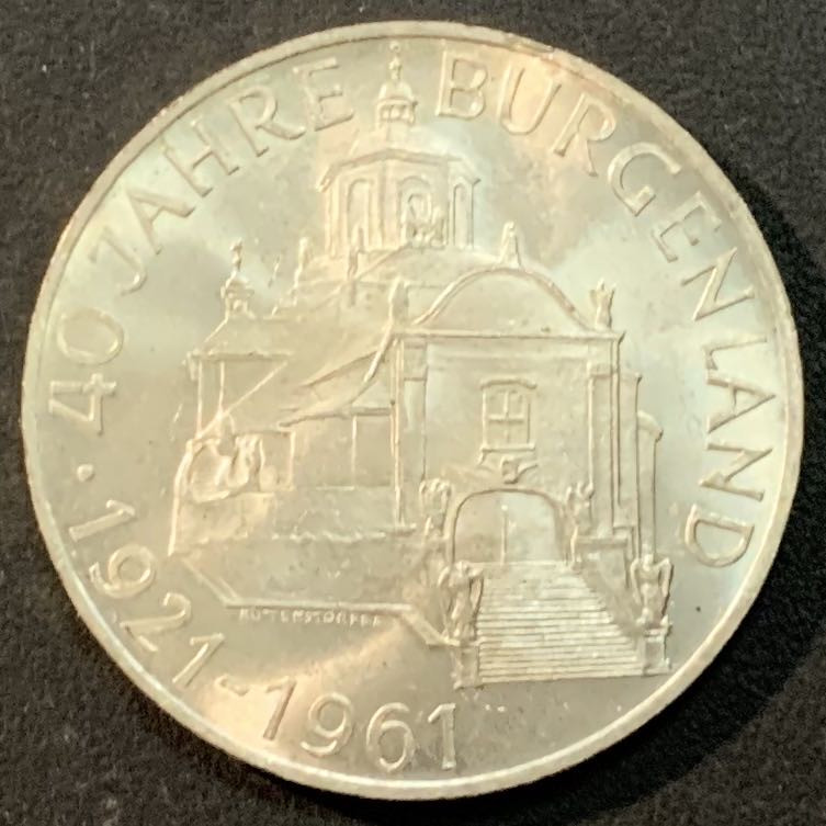 紫瑗钱币—微拍第55期  奥地利 1961年 布尔根兰建州40周年 25先令 13克 0.8银