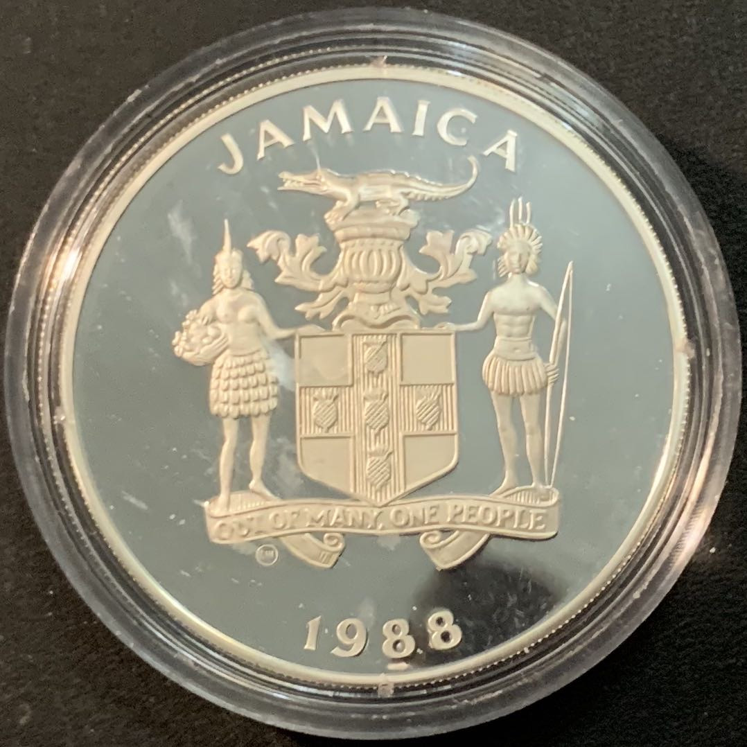 紫瑗钱币—微拍第55期  牙买加 1988年 汉城奥运会 接力跑 25元 23.3克 0.925银 精制