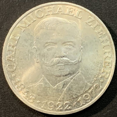 紫瑗钱币—微拍第55期  - 奥地利 1972年 作曲家 卡尔奇雷尔 25先令 13克 0.8银