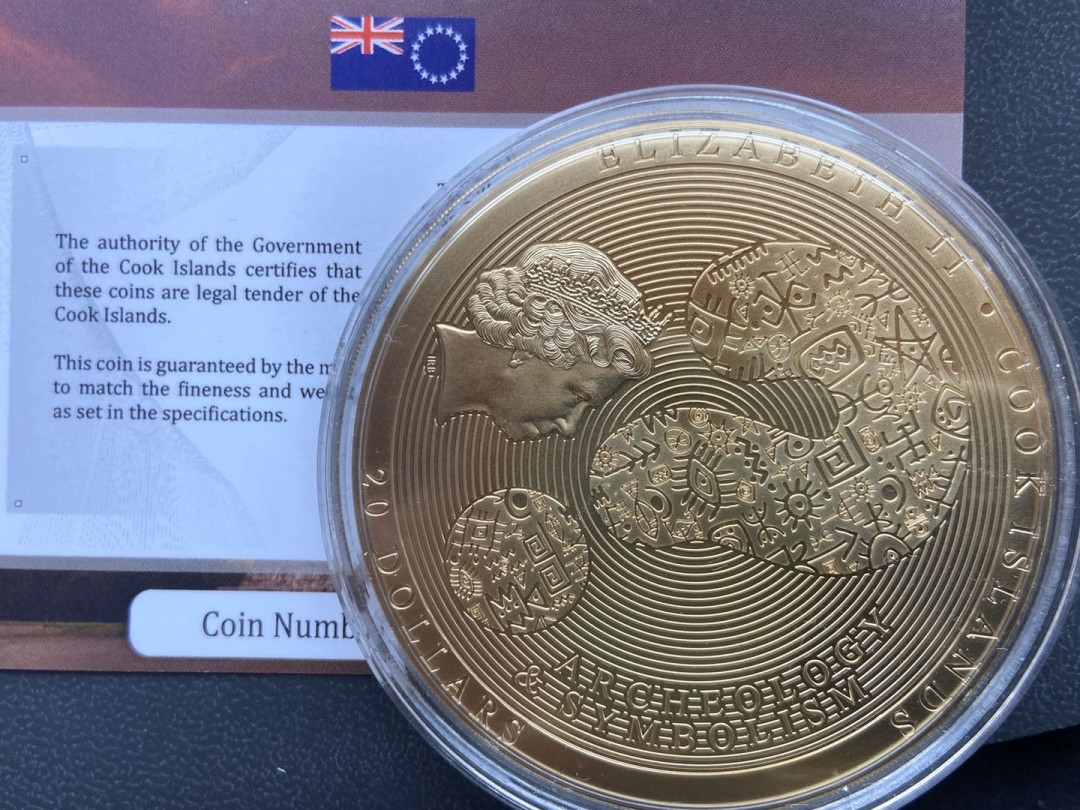 【币观天下】第106期钱币拍卖 【库克】库克日历系列阿兹台克日历大尺寸镀金银币