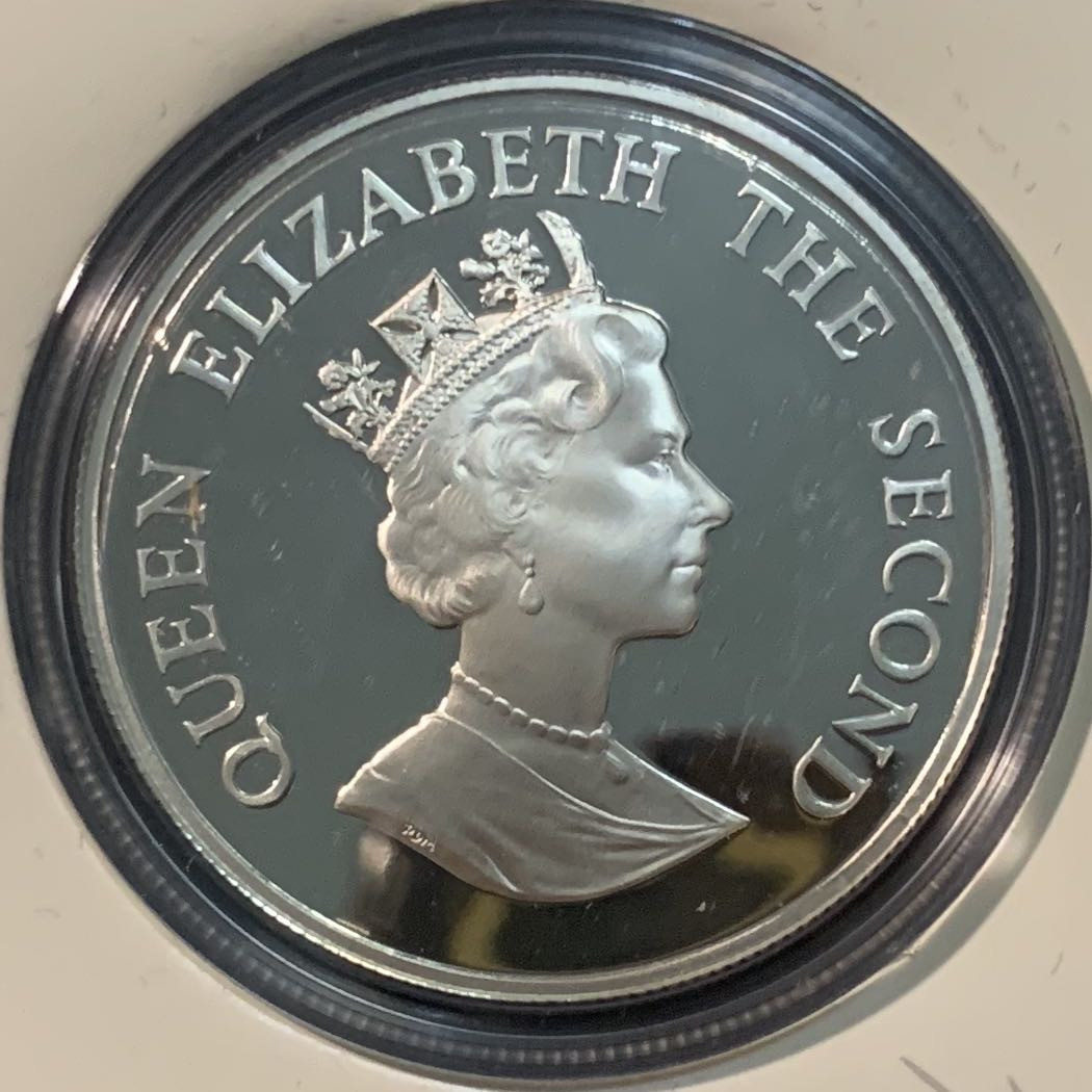 紫瑗钱币—微拍第55期  福克兰 1987年 WWF基金会 企鹅 50便士 28.28克 0.925银 精制 WWF原装卡