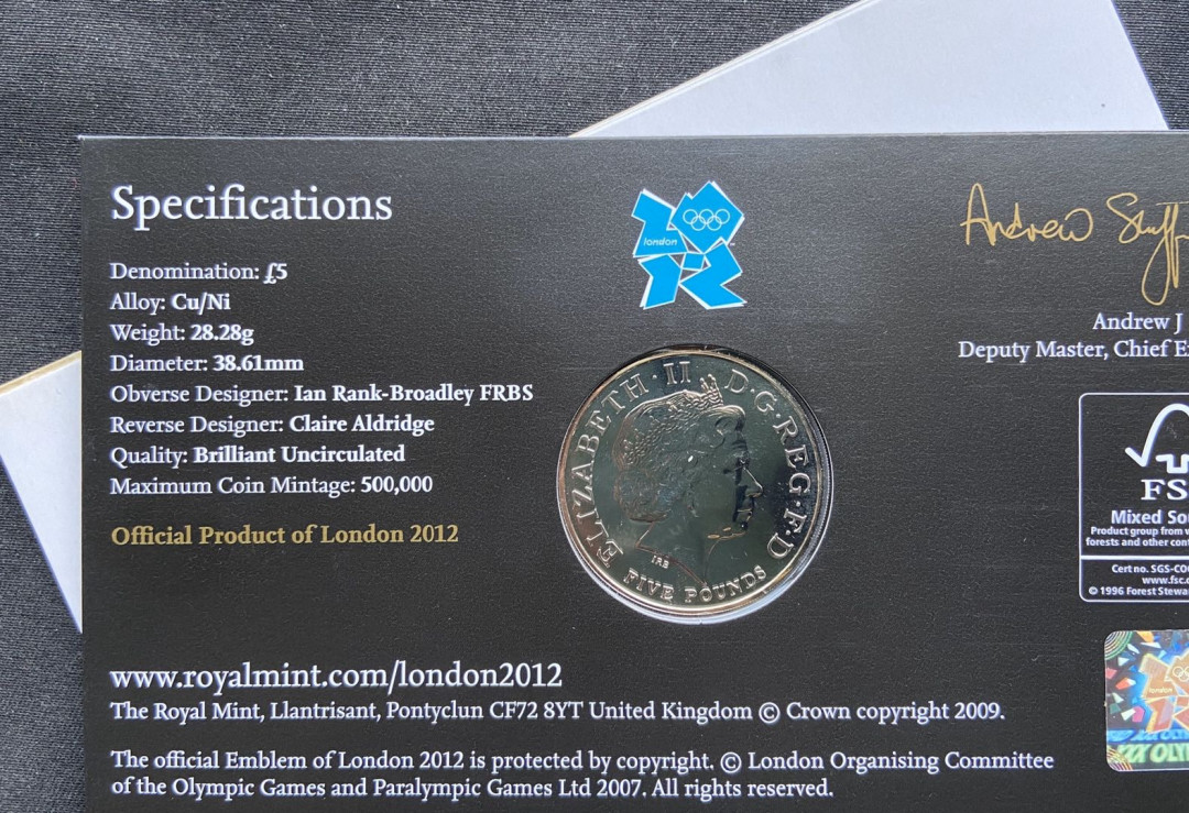 【币观天下】第106期钱币拍卖 【英国】2009年伦敦奥运会5镑镍币