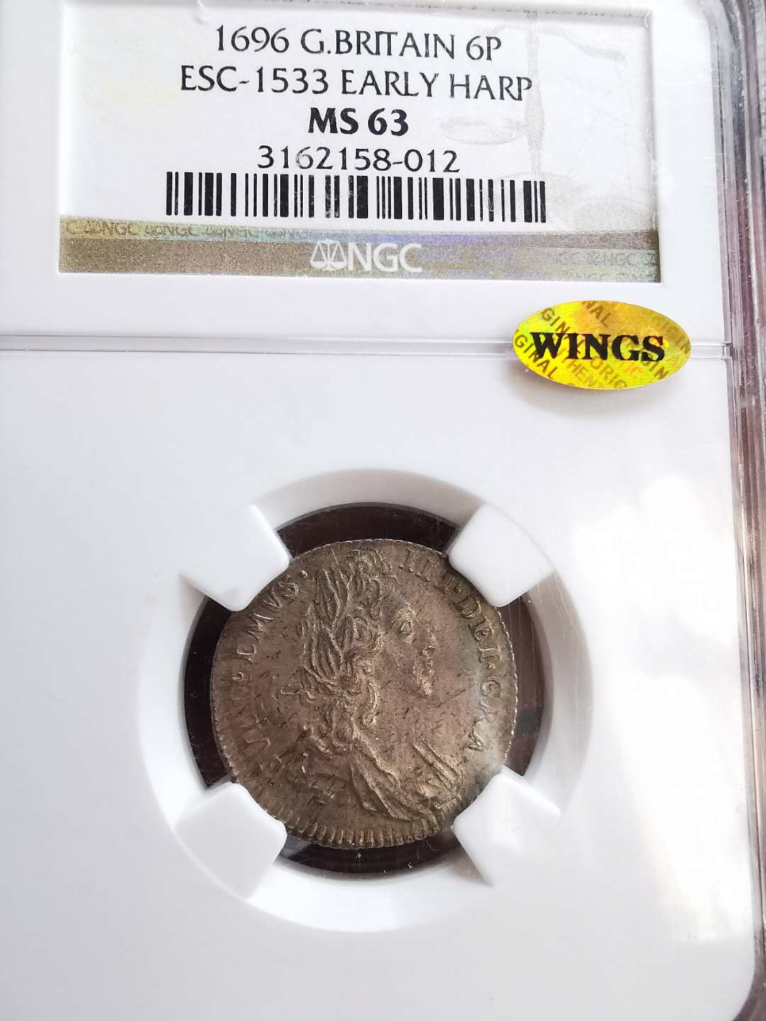 凡希社世界钱币微拍第一百十八期 荐1696英国威廉三世6便士NGC-MS63铁灰包浆！