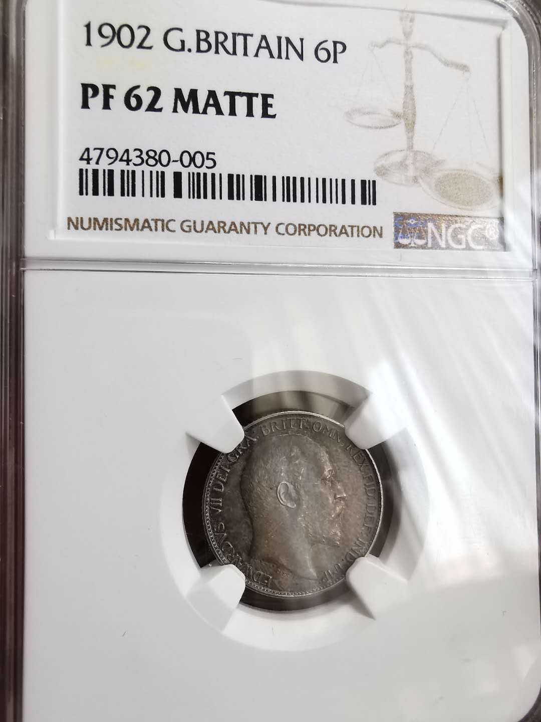 凡希社世界钱币微拍第一百十八期 1902爱七6P NGC-PF62MATT