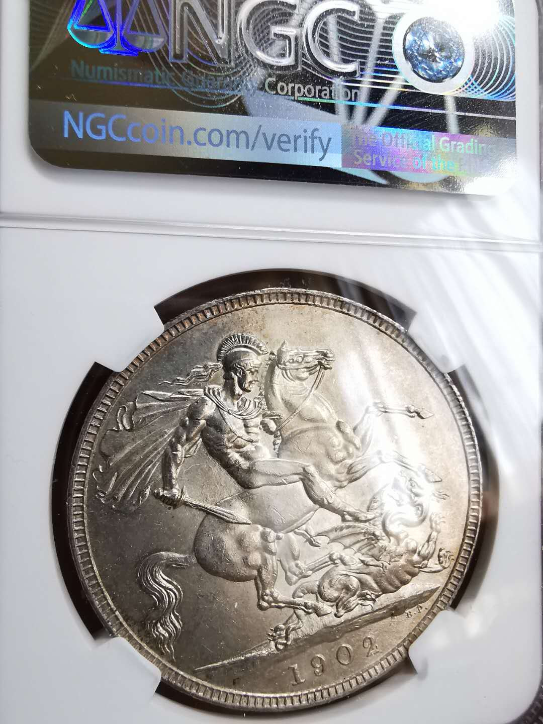 凡希社世界钱币微拍第一百十八期 1902爱七马剑克朗大银NGC-UNCD